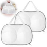 2 Pack Large Bra Washing Bags for Laundry, Underwear Brassiere Wash Bag Set Bra Bags for Wash Machine With Zipper Lingerie Bag for Washing Delicates Women Bras Washer Protector (Gray)