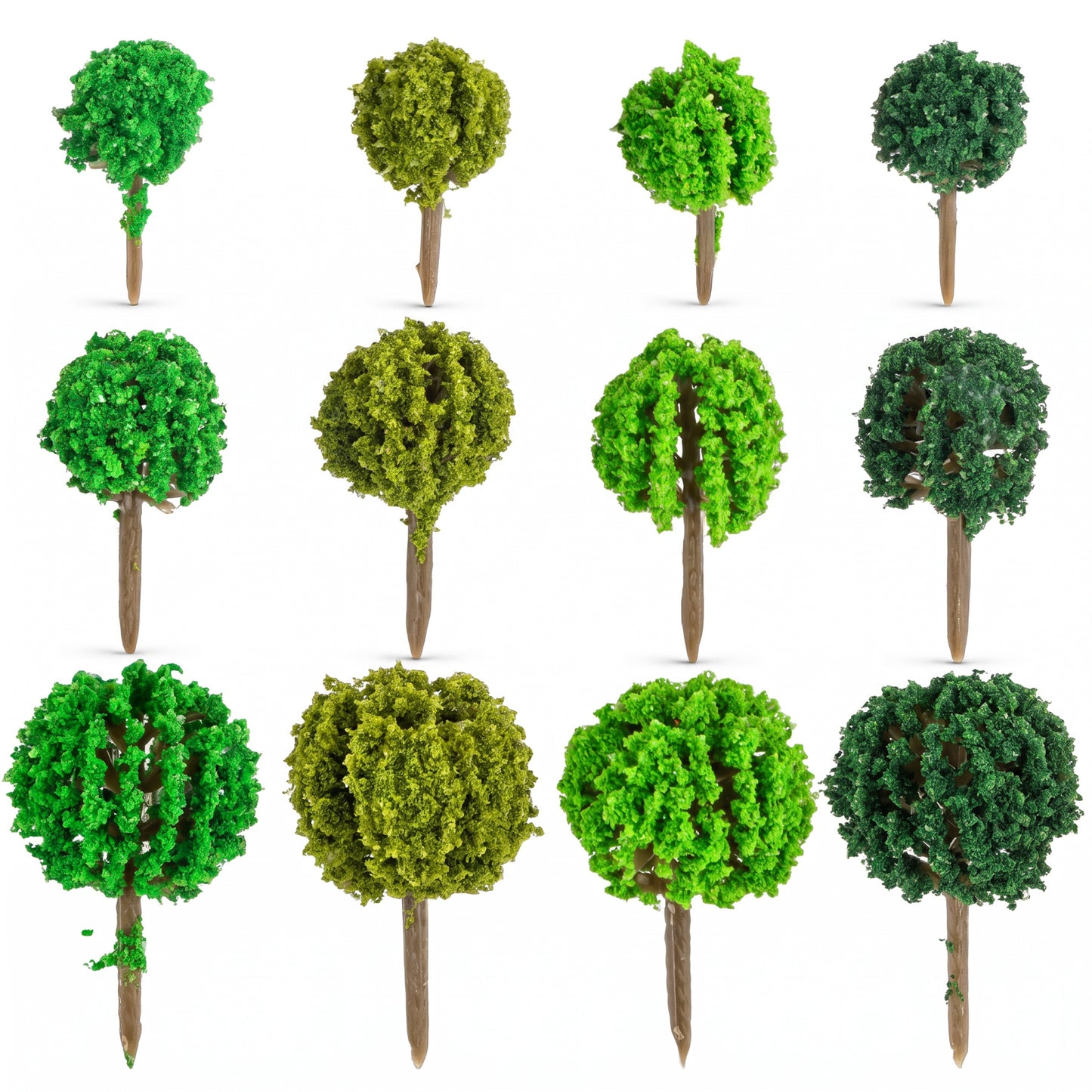 Zelphvt 24 PCS Mini Trees for Crafts Model Trees Mixed Bush Tree for Model Train Scenery Architecture Tree FakeTrees with No Stands