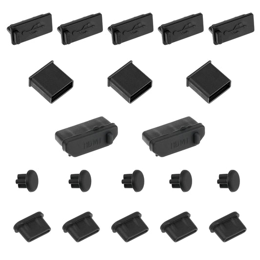 Styquenzer 20 Pcs USB Dust Port Cover Silicone USB Port Protector Multiple Specifications USB Dust Plug USB Port Caps for USB A Female & Male Port, HDMI, Headphone Ports, USB Type-C
