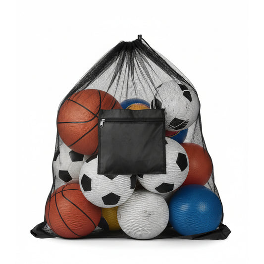 QfwdfcTrenz Heavy Duty Sports Ball Bag, 40" X 30" Drawstring Sport Equipment Storage Bag, Extra Large Soccer Ball Bags for Basketball, Volleyball, Gym Equipment, Swimming Gear