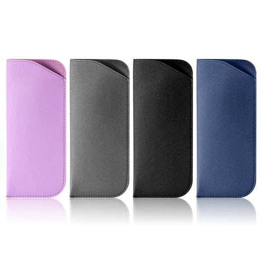 EupHHonycs 4 Pack Soft Leather Glasses Case, 7x3 Inch Glasses Case Soft, PU Leather Eyeglass Cases, Sunglasses Bag for Women Men Travel