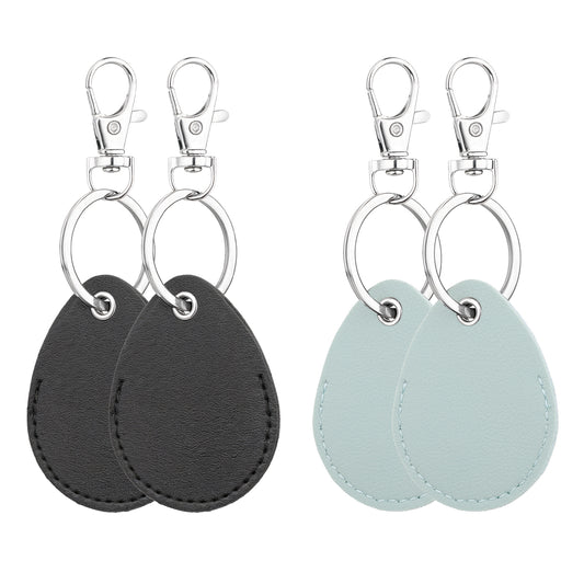Psyqtsuary Leather Key Fob, 4 Pcs Leather Key Fob Holder PU Leather Keychain High Quality Key Holder for Keychain General Key Fob Keychain, for Keys ID Key Cards