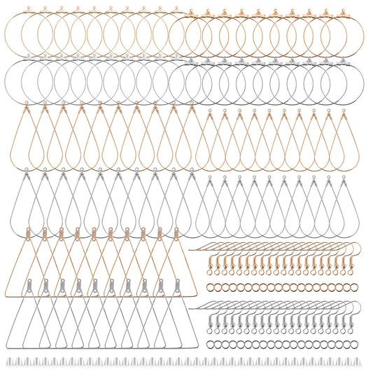 200PCS Earring Making Kit, Earring Hoops for Jewelry Making Earring Making Supplies Kit with Beading Hoop Earring Finding Hoop Accessories Hooks Jump Rings Earring Backs for Jewelry Making DIY Craft