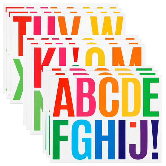 108 Pcs Large Alphabet Stickers, 9 Sheets 3 Inch Large Vinyl Alphabet Number Self Adhesive Waterproof Bulletin Board Letters for Mailbox Door Truck Poster Window Business Decor (Multicolor)