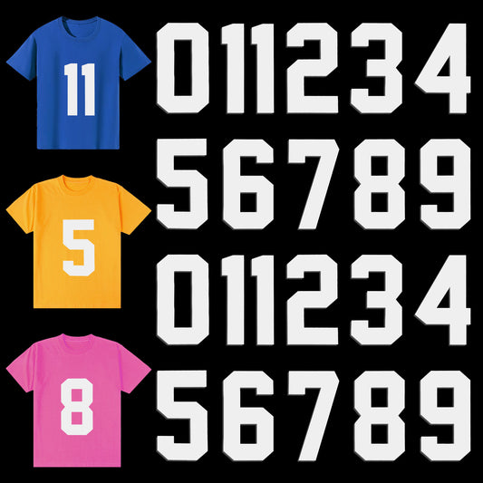 22PCS Iron on Transfers Numbers T Shirt Heat Transfer 0 to 9 Jersey Numbers Heat Transfer Number for Team Uniform Sports T-Shirt (White)