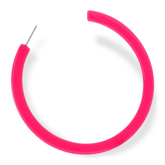 Large Colorful Hoop Earrings Retro Neon Pink Earrings Open Large Hoop Earrings C Shape Trendy Chunky Earrings 80s 90s Earrings for Women Statement Jewelry Earring for Party