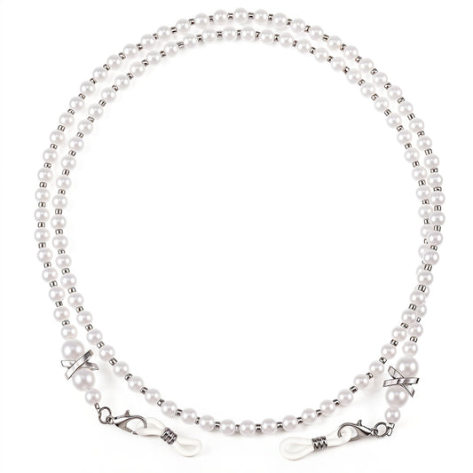 KALIONE Glass Chain Glasses Beads Eye Glasses Holders around Neck for Women Eyeglass Necklace for Women, Eyeglasses Pearl Glass Chain