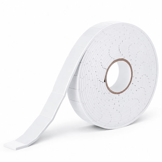Xyembu 250 PCS Double Sided Foam-Tape, Foam Adhesive Squares, Precut Squares Strips Foam-Tape, Self Adhesive Foam Craft Tapes for DIY Crafts, Office Supplies (White, 19x12.7mm)