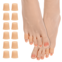 Silicone Toe Sleeves, 12 Pcs Silicone Toe Protector Soft Gel Protector Toes Cushions Cuttable Pinky Toes Sleeves Protectors Corn Protectors Toe-Tube Pads for Hammer-Toe Stubbed Corns Calluses