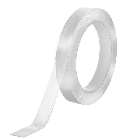 16.4 Ft Curtain Rod Glide Tape, Adhesive Curtain Rod Tape Clear Smooth and Silent Curtain Glide Tape Hard Surface Drapery Ring Tape for Easy Slide Shower Curtain Rings, 0.6 Inch Wide