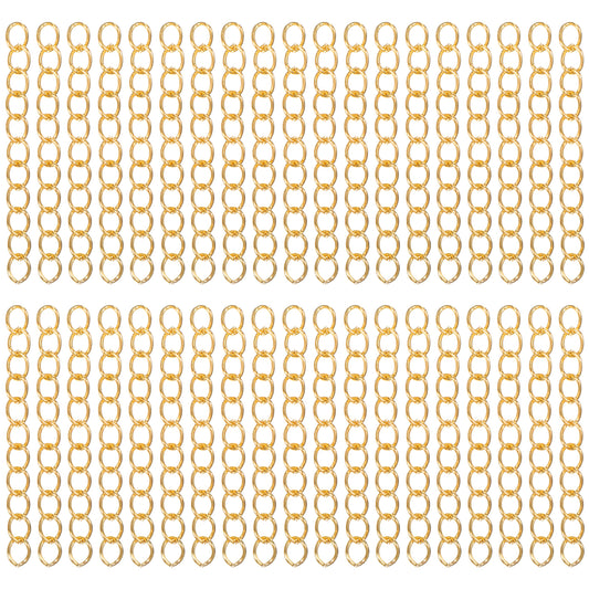 100Pcs Extension Chains for Jewelry, Necklace Extenders Gold Gold Chain Extender Removable Extension Tails Bracelets Chain Extenders for Jewelry Making, Necklaces, Bracelets, Anklets, Key Chains