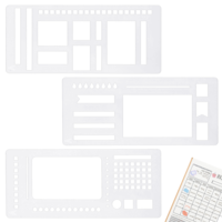 3 Pcs Handmade Flexible Planner Stencils Templates Journal Stencils for Planner Ruler Record Template Reusable Drawing Lettering Templates for Journaling, Calendar, Scrapbooking DIY Craft