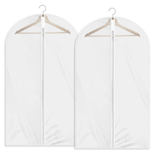 Garment Bags for Hanging Clothes, 2Pcs Hanging Garment Bag Plastic Dustproof Suit Bag PEVA Breathable Garment Cover for Suits Dance Clothes Closet, 24 x 40 Inch