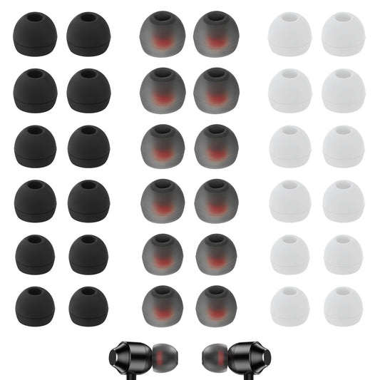 36 PCS Silicone Ear Bud Replacement Earbuds Ear Tips Replacement Ear Bud Covers S/M/L Sizes Ear Gels Soft Earphones Earbuds Ear Cushion Ear Bud Tips Replacement Kit (3 Color)