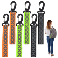 Xthrotsenk 6 Pack Reflective Straps Safety Reflector Reflective Backpack Pendants Reflective Safety Keyring Keychain Key Chains for Running Cycling Walking Clothes Wheelchair (Green, Black, Orange)