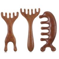3 Pcs Wooden Head Scalp Massager Comb, Sandalwood Head Massage Tool for Relaxation, Guasha Scraping Scalp Massager for Women Men