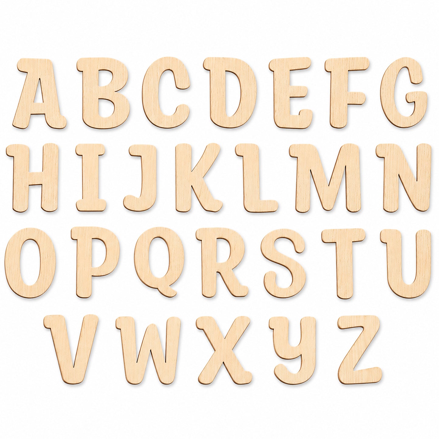104 Pcs Wooden Letters 1 Inch, Unfinished