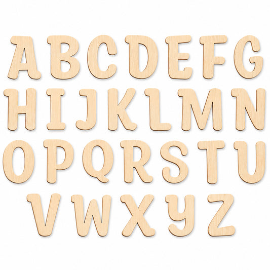 104 Pcs Wooden Letters 1 Inch, Unfinished