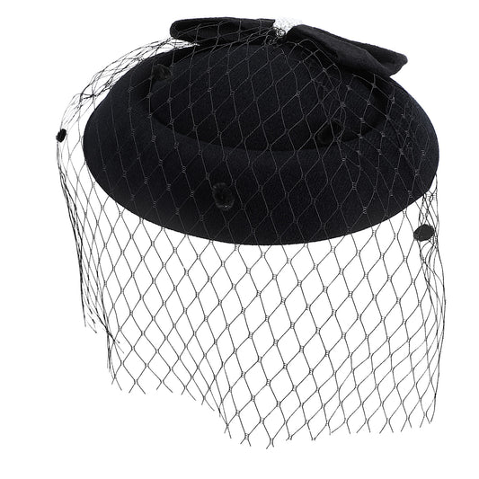 Styquenzer Bowknot Fascinator Hat Headband Hair Clip with Veil Tea Party Hat for Women Wedding Party Black