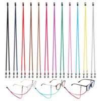 KALIONE 12 Packs Leather Glasses Straps Glass Holder Straps Glasses Lanyard Holder Strap Glass String for Women Men Sunglass Eyeglass Chains Around Neck