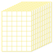 1440 Pcs Blank Sticky Labels 25×25mm Rectangle Labels Small Write On Price Tags Stickers Removable Matte White Label Sticker for Jars Diamond Art Boxes File Folders Envelopes