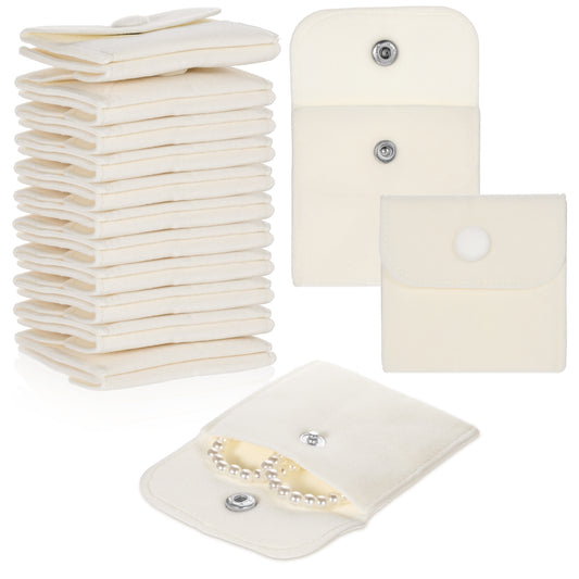 Microfiber Jewelry Pouch, 12 Pcs Small Jewelry Bags Velvet Jewelry Pouches 8x8cm Small Jewelry Gift Bags Small Jewelry Pouch with Snap Button Bracelet Packaging Necklace Pouch Jewelry Envelopes