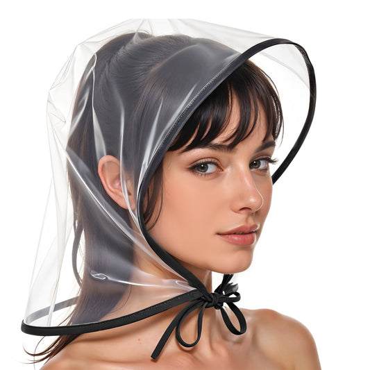 KALIONE Rain Bonnet for Women, 8 Pcs Clear Rain Caps for Women Plastic Rain Hats Female Waterproof Scarf for Protect Hairstyle