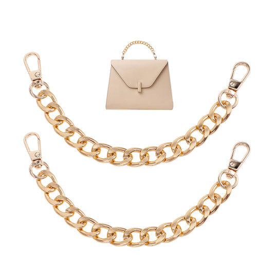 2 PCS Gold Bag Extender Chain, 7.9 Inch Metal Purse Extender Chain Purse Strap Extender for Women Purse Chain Strap Replacement Accessory for Shoulder Handbag Cross-Body Bags Charm Decoration