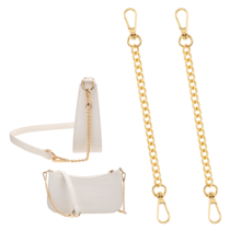 2pcs Purse Strap Extender, 7.8 Inch Bag Extender Chain for Crossbody Bag, Bag Accessories for Handbags, Stainless Steel Purse Flat Chain Strap with Swivel Clasps for Shoulder Bag Decoration