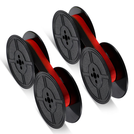 Alrhso 2 Pairs Typewriter Ribbon, Universal Vintage Typewriter Ink Ribbon Twin Spool Replacement, Manual Typewriters Ribbons Suitable for Most Vintage Typewriters(Red, Black)