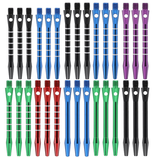 Dart Shafts for Steel Tip, 30 Pcs 2BA Thread Aluminum Dart Shafts with Rubber Dart O Rings 50 mm/53 mm Aluminium Alloy Dart Stems Dart Replacement Parts Soft Tip Dart Accessories for Dart Sharpener