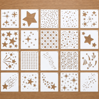 20 Pcs Star Stencils for Painting, 5.9inch Large Star Stencil Set, Reusable Stencils for Crafts, DIY Drawing Template for Crafts Home Decor on Wood, Canvas, Paper, Fabric, Walls, Furniture
