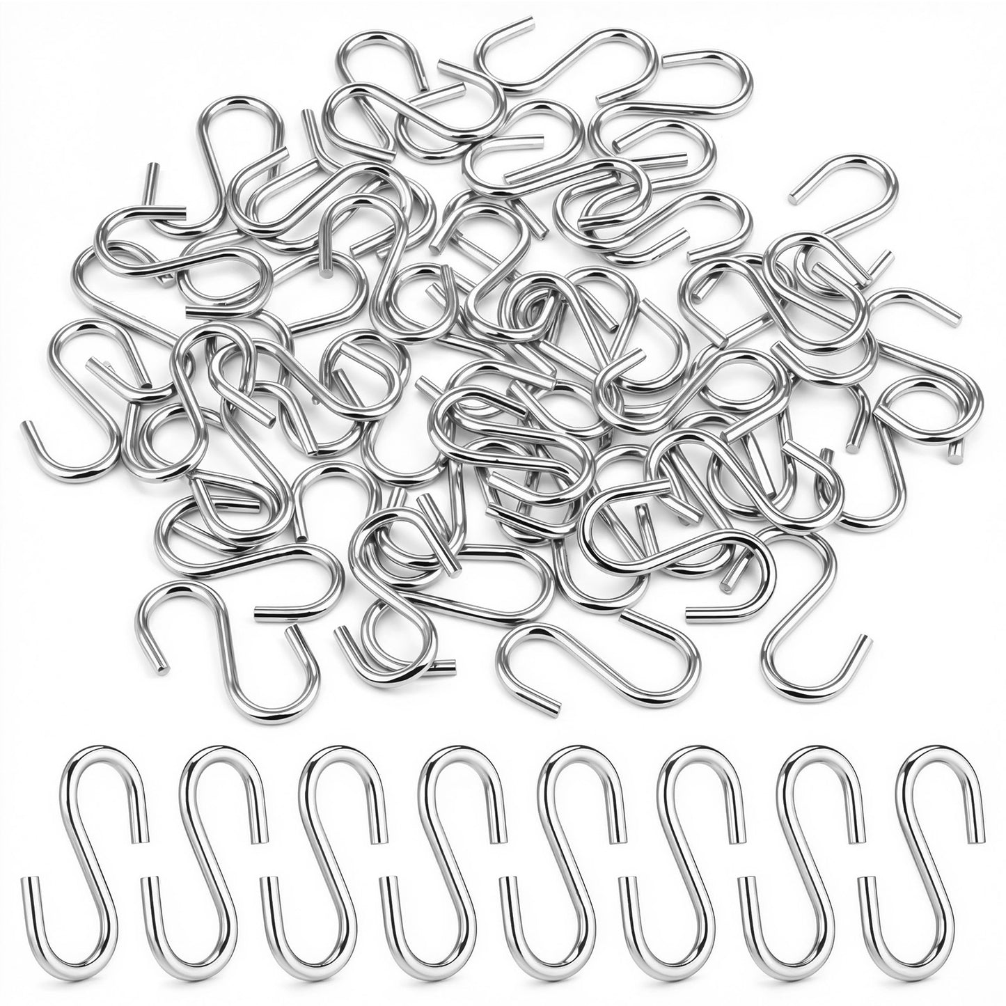 50 PCS Heavy Duty S-Shaped Hooks 1 Inch S Wire Hanger‌ Connectors Christmas Ornament Hooks Mini Small Metal S Hook Iron Wire for Hanging Wall Curtain Siding Jewelry Small Kitchenware Potted Plants