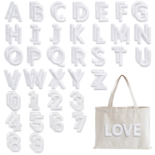 Iron on Letters and Numbers Patches, 72 Pcs Iron on Letters for Clothes