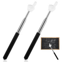 Bruislard 2 Pcs Teacher Pointer Sticks Finger Extendable Hand Pointer Finger Pointer Stick Classroom Pointer Fingers Classroom Hand Pointer Finger Pointer Stick Classroom Supplies(Black)