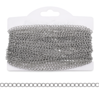 33 Ft Stainless Steel Curb Chains for Jewelry Making, Silver Necklace Extender Chains Stainless Steel Tarnish Resistant Chain Roll for Pendants Bracelet Necklace Making DIY Craft