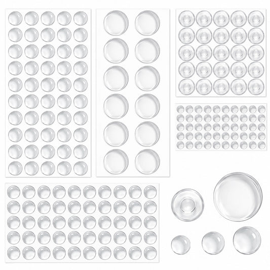 187 Pcs Cabinet Stopper Clear, Rubber Stoppers for Cabinets, Self Adhesive Stoppers Rubber for Cupboard, Glass, Tops Picture Frames, Cutting Boards, Kitchen Drawers