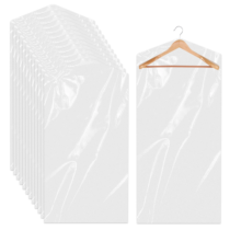 Garment Bags, Pack of 20 Transparent Plastic Suit Bags, Hanging Garment Bags, Dustproof Clothes Protection, Dry Cleaner Bags for Suits, Jackets, Shirts (60 x 120 cm)