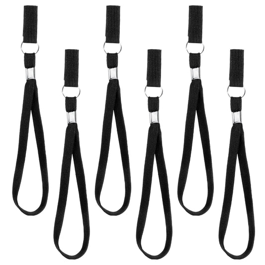 InnoHHustle 6 Pcs Walking Stick Wrist Strap Set Black Nylon Strap Wrist Straps Adjustable Walking Stick Accessories for Hiking Canes Crutches Ski