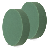 Bruislard 2 Pcs Round Floral Foam Blocks 6.3" Green Wet Dry Flower Foam