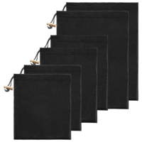 Soft Satin Drawstring Pouch, 6 Pcs Adjustable Jewellery Gift Bag Storage Soft Storage Bags Adult Toy Storage-Bags for Women Men Couples Toy Underwear Cosmetic Sunglasses Travel Camping(3 Sizes Black)