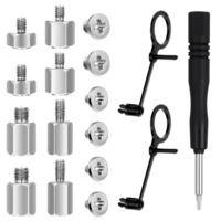 19 Pcs Stainless Steel M.2 SSD Screws Kit, NVMe Screws with Screwdriver & Clips M2 Standoffs for Laptop PC Repair, Hardware Replacement Set for Universal Motherboard (Silver/Black)