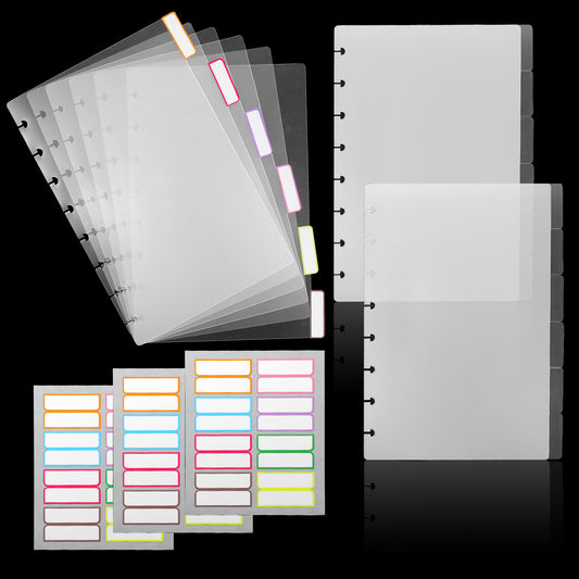 18 Sheets Classic Size Page Dividers for Discbound Notebooks Translucent Tab Dividers