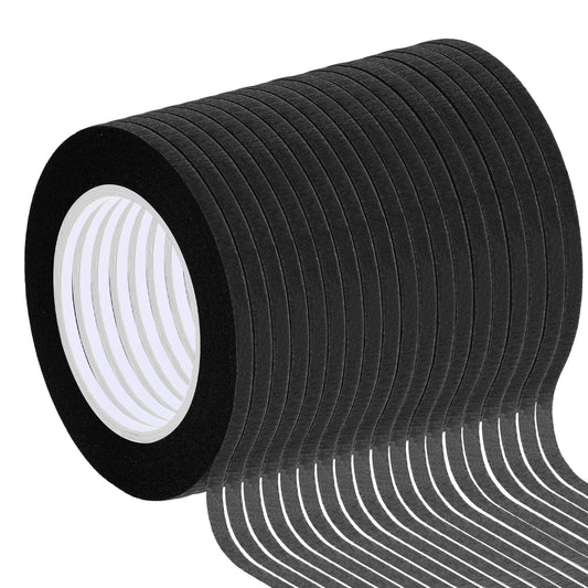 Hariendny 20 Rolls 1/8 inch Whiteboard Tape Line, Graphic Tape, Pinstripe Tape for Dry Erase Board, Draping Tape, Gridding Tape for White Board, Art, Office, School, Total Length 512FT(Black)