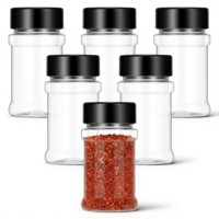 SynHHergyx 6 PCS 2.7 oz Plastic Small Spice Jars Spice Bottles with Lids Clear Empty Seasoning Bottles Spices Shakers with Holes and Lids Wide Mouth Airtight Jars for Spices & Powders