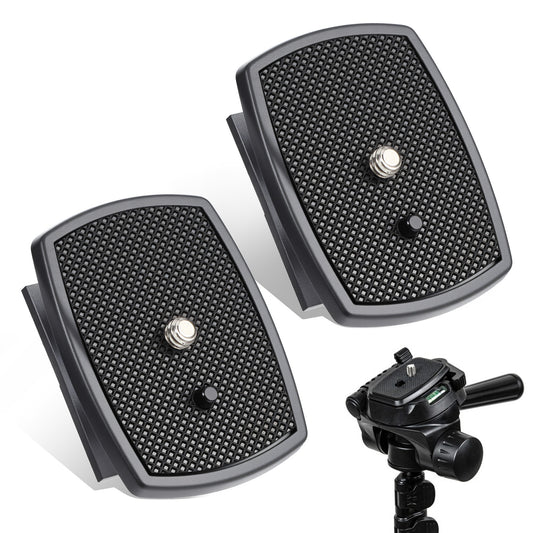 2 Pack Universal 43x43mm Quick Release Plate Set for Tripods, Camera Mounting Adapter Parts Replacement with Screws Camera Tripods Ball Head Quick Release Plate Replacement Quick-Release System