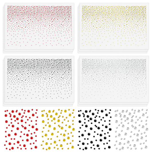 12 Sheets Rhinestone Sheets Iron On Rhinestones Transfers for Clothing