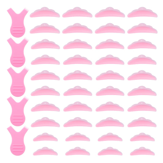 45Pcs Lash Lift Rods, Silicone Lash Lift Pads Eyelash Shields for Perm Curls Kits Silicone Eyelash Pads for Eyelashes Makeup Tool Reusable Lash Lifting Pink Eyelash Curler Supplies 5 Sizes S/M/M1/M2/L