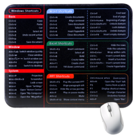 Excel Mouse Pad Shortcuts 26x21x0.2cm Excel Cheat Sheet Desk Pad Excel Shortcuts Mousepad Anti-Slip Shortcut Keyboard Mat with Stitched Edges Excel Shortcuts Cheat Sheet for Office Home Desk
