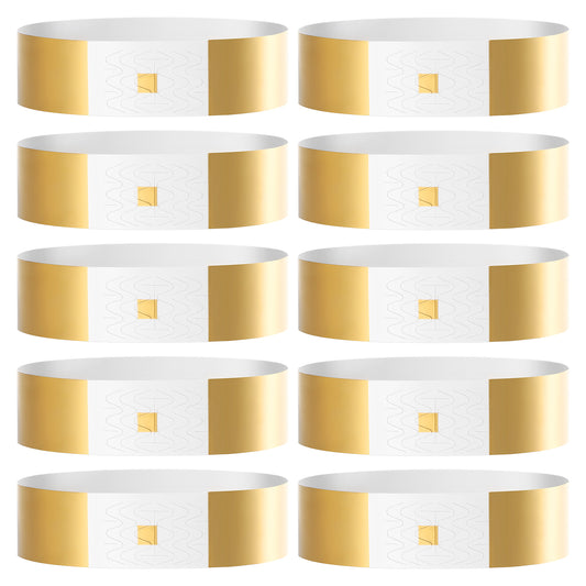 300 Pcs Paper Wristbands for Events, Gold Paper Event Wristbands Arm Bands, Gold Event Wristbands Waterproof Party Wristbands Arm Bands, Event Wristbands for Party Events Clubs Concert Music Festival